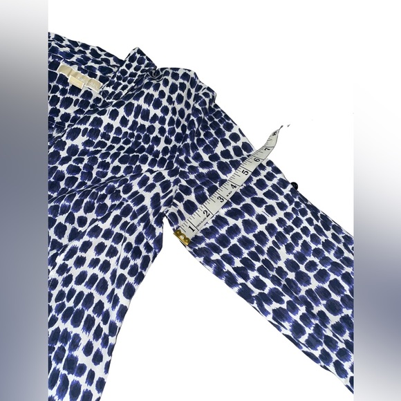 Michael Kors Navy Blue/White Button Top with Button Down or Roll up Sleeves - Picture 10 of 14